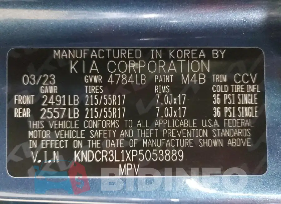 KNDCR3L1XP5053889 Photo# 13