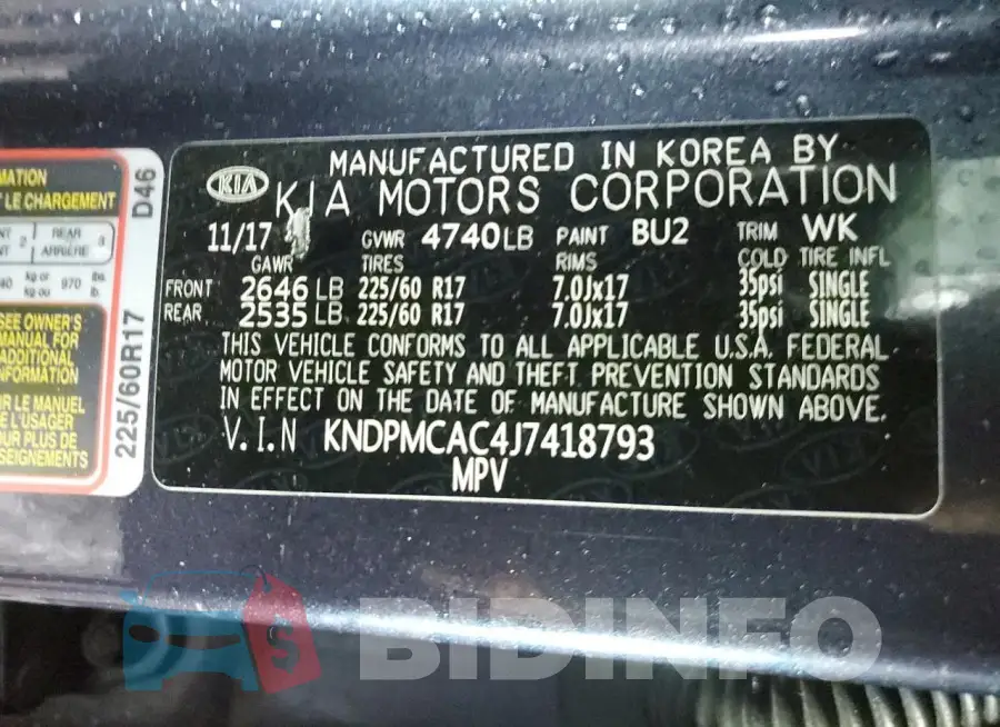 KNDPMCAC4J7418793 Photo# 13