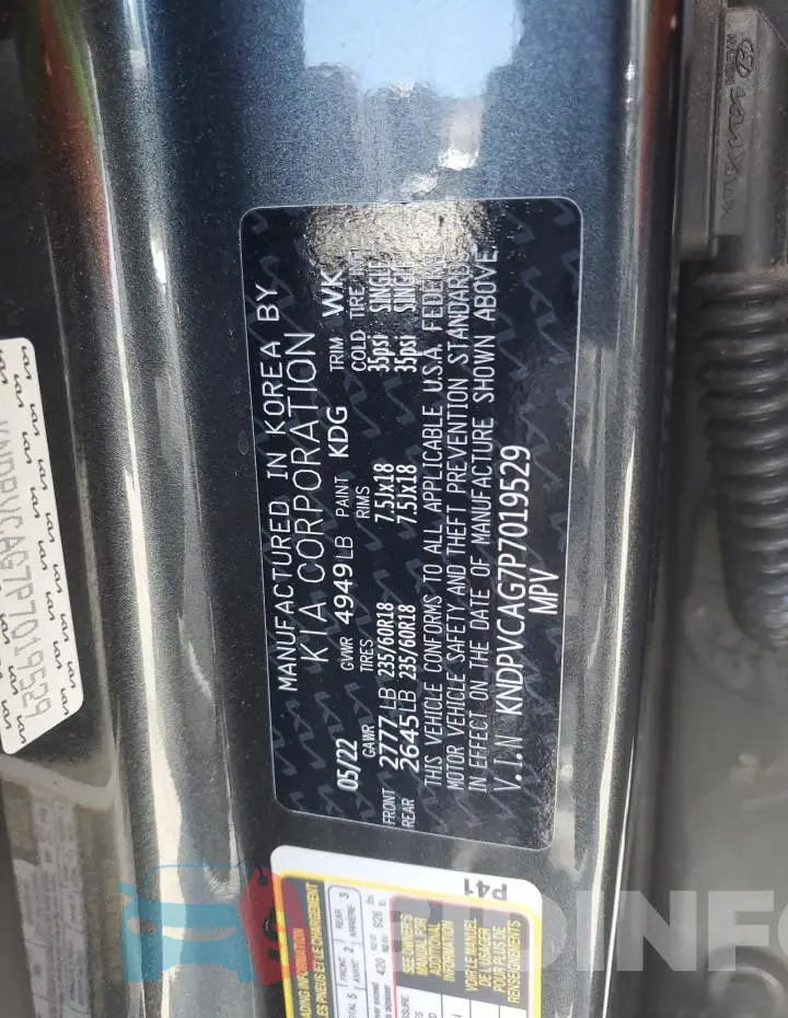 KNDPVCAG7P7019529 Photo# 12