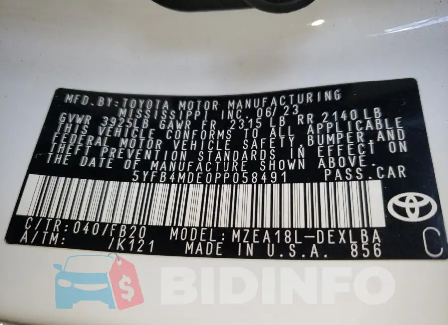 5YFB4MDE0PP058491 Photo# 12