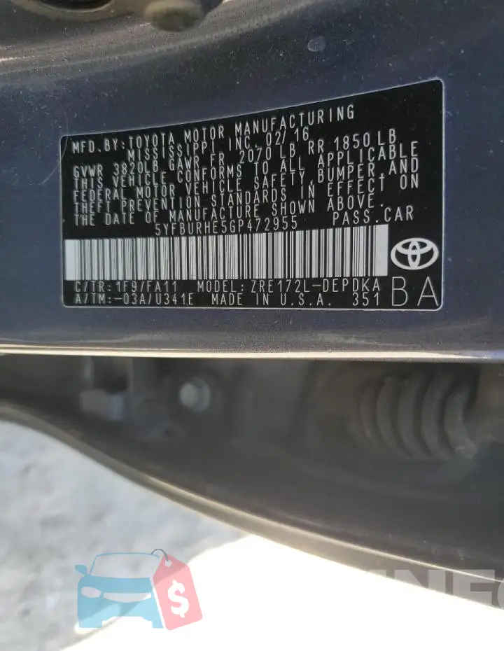 5YFBURHE5GP472955 Photo# 12