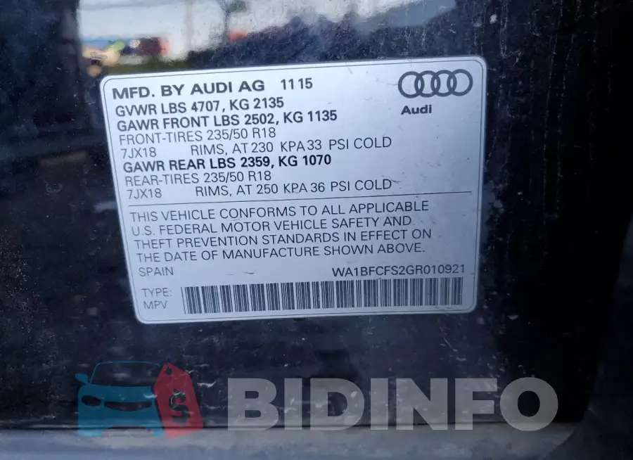 WA1BFCFS2GR010921 Photo# 12
