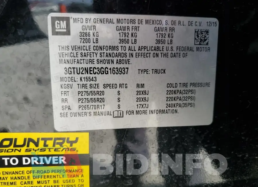 3GTU2NEC3GG163937 Photo# 13