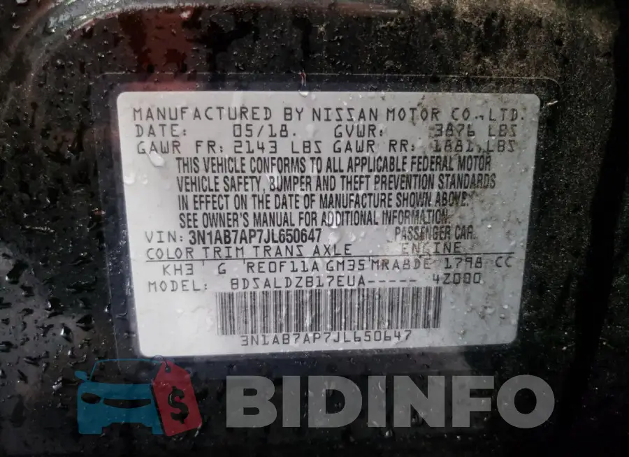 3N1AB7AP7JL650647 Photo# 13