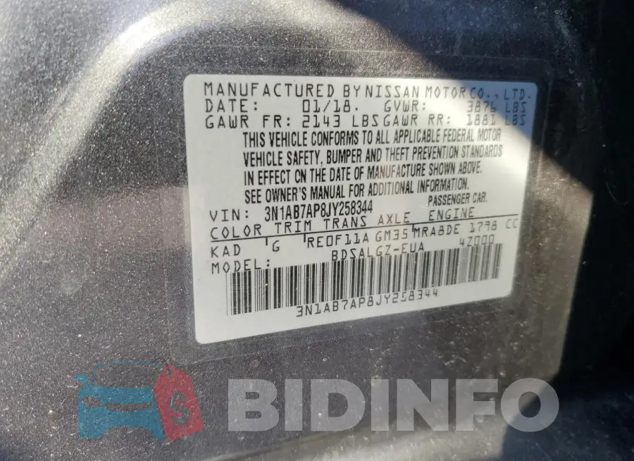 3N1AB7AP8JY258344 Photo# 12