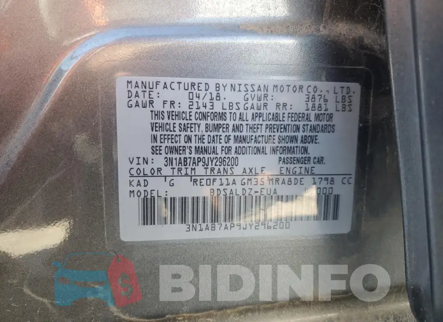 3N1AB7AP9JY296200 Photo# 12