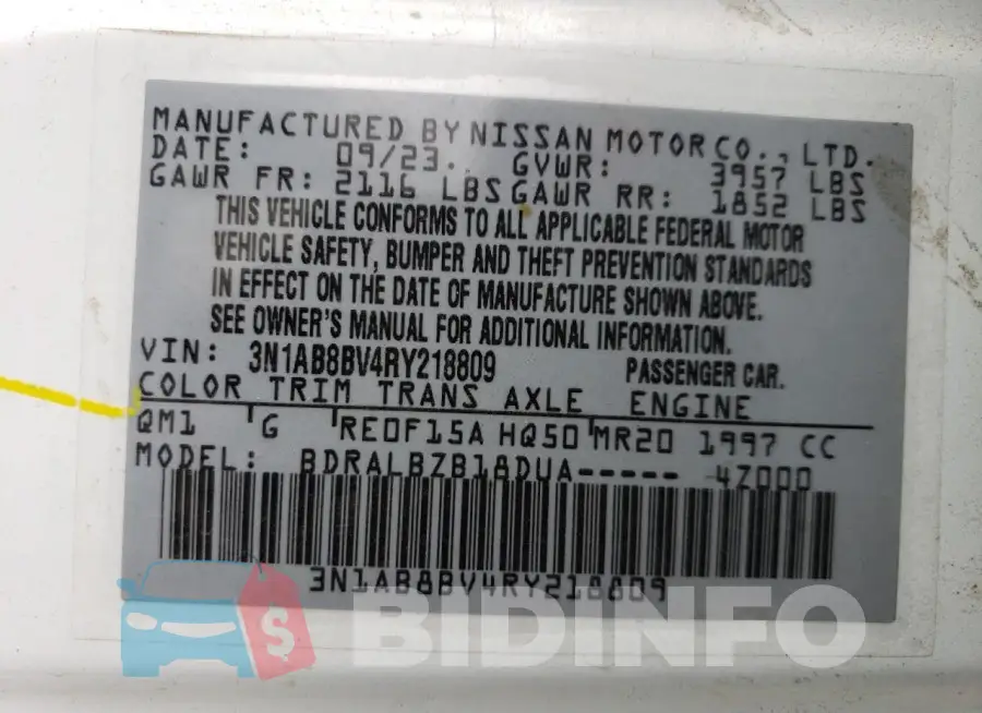 3N1AB8BV4RY218809 Photo# 12