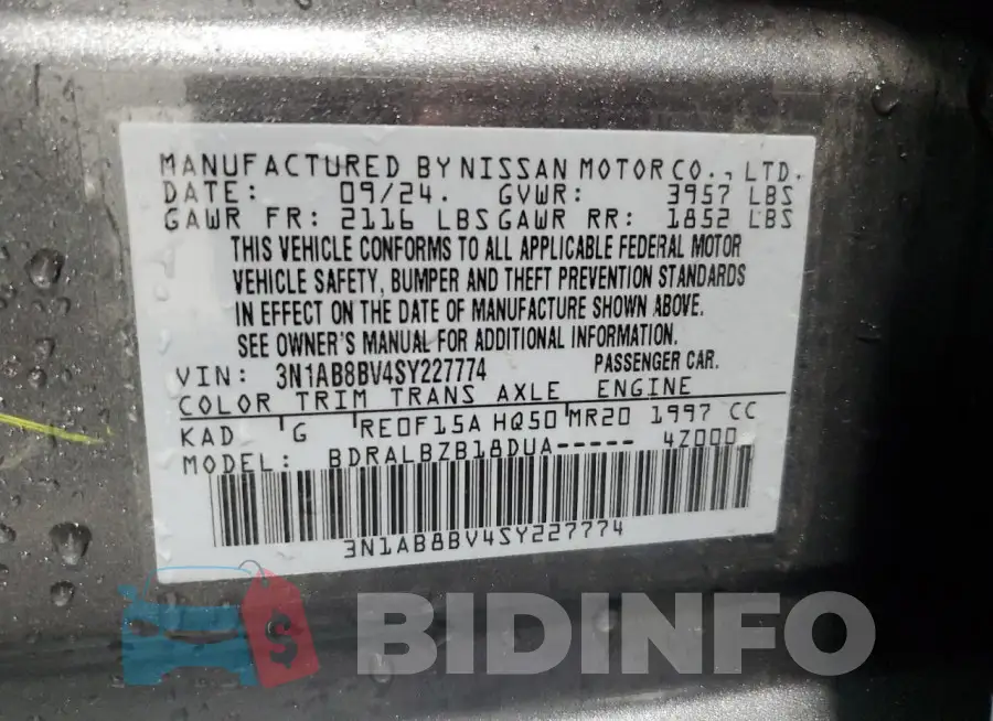 3N1AB8BV4SY227774 Photo# 13