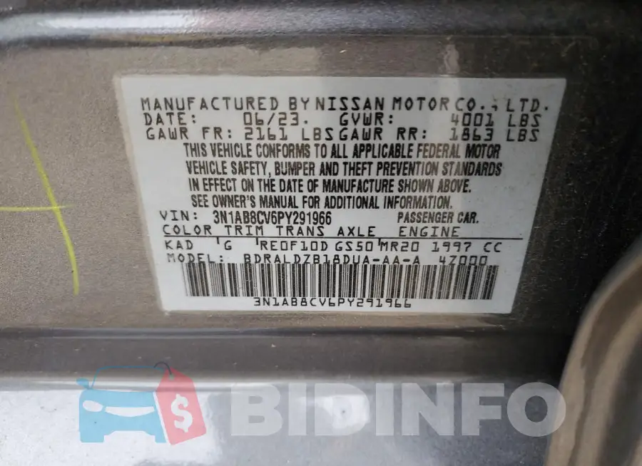 3N1AB8CV6PY291966 Photo# 12