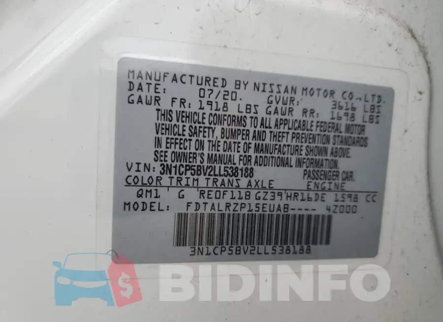 3N1CP5BV2LL538188 Photo# 12