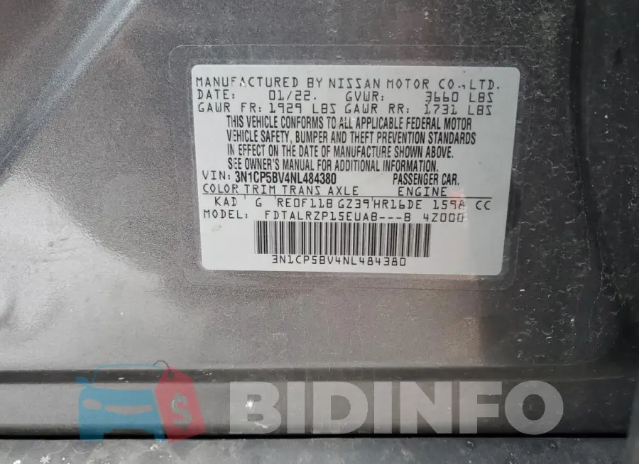 3N1CP5BV4NL484380 Photo# 13