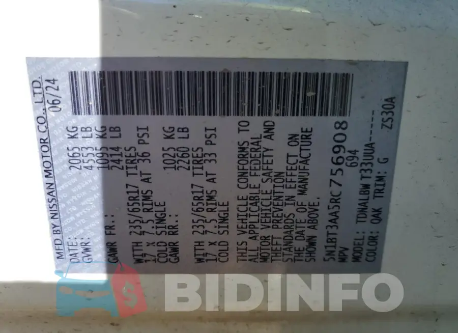 5N1BT3AA5RC756908 Photo# 13