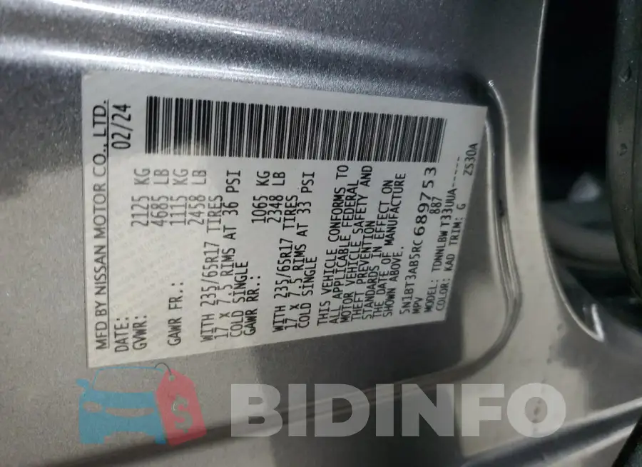 5N1BT3AB5RC689753 Photo# 12