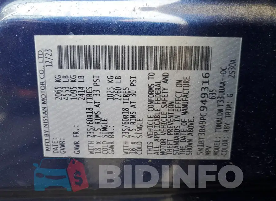 5N1BT3BA9PC949316 Photo# 12