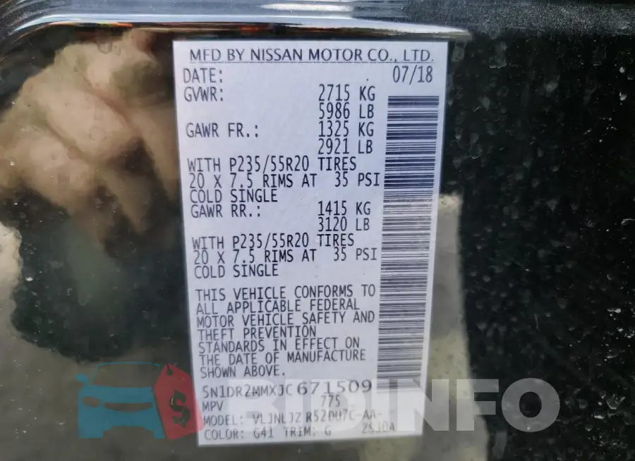 5N1DR2MMXJC671509 Photo# 14