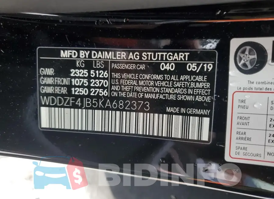 WDDZF4JB5KA682373 Photo# 13