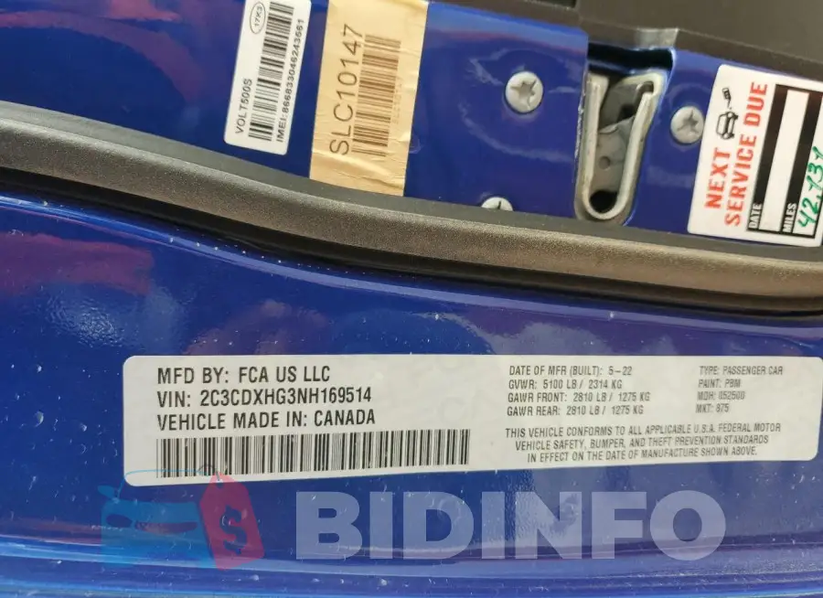 2C3CDXHG3NH169514 Photo# 12