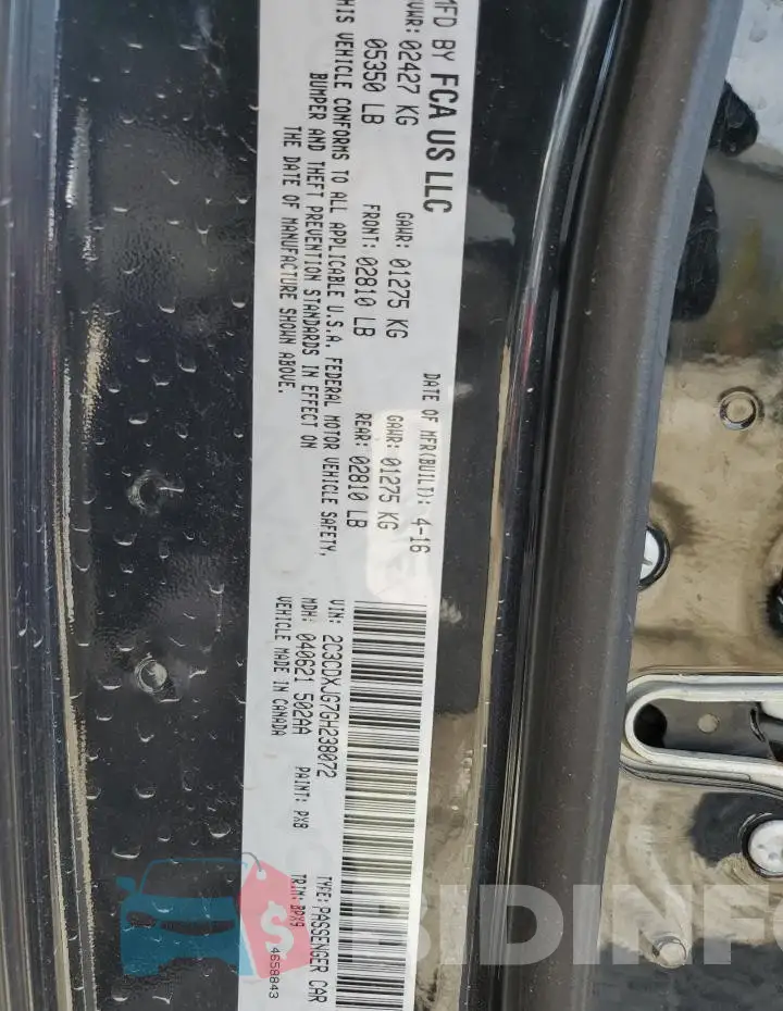2C3CDXJG7GH238072 Photo# 13