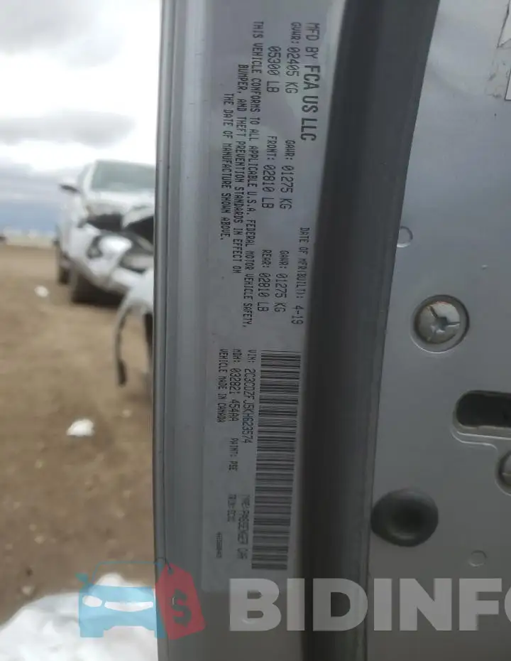 2C3CDZFJ5KH623574 Photo# 13