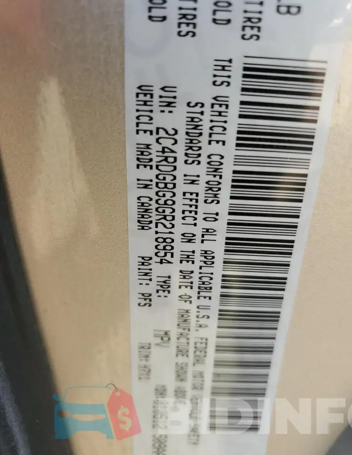 2C4RDGBG9GR218954 Photo# 13