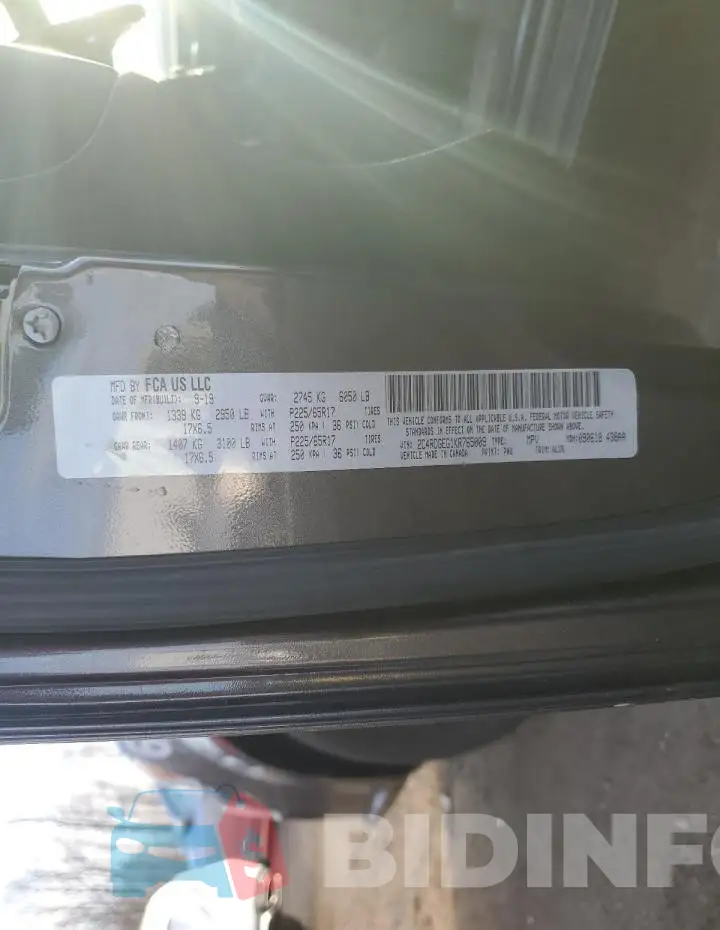 2C4RDGEG1KR765009 Photo# 13