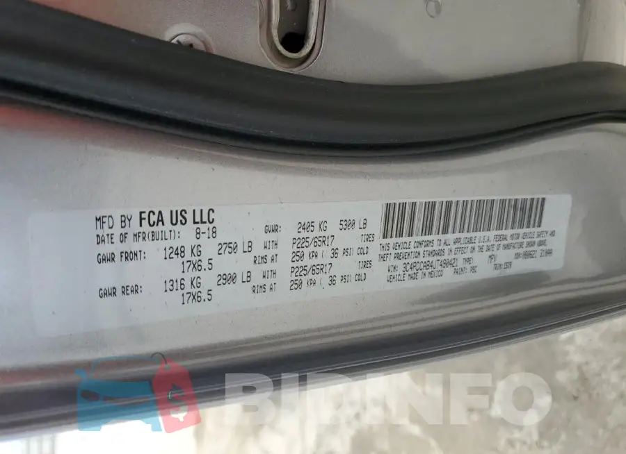 3C4PDCAB4JT490421 Photo# 13