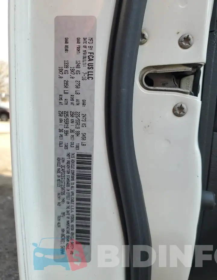 3C4PDCEG1GT230735 Photo# 13