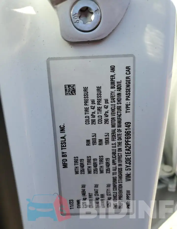 5YJ3E1EA2PF696149 Photo# 12
