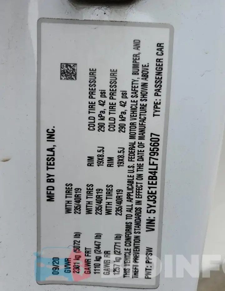 5YJ3E1EB4LF795607 Photo# 12