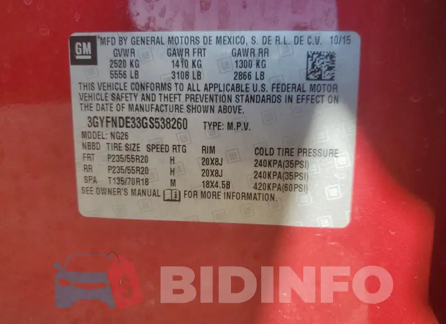 3GYFNDE33GS538260 Photo# 13