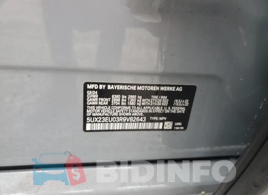 5UX23EU03R9V82643 Photo# 14