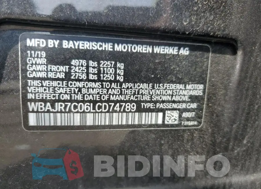 WBAJR7C06LCD74789 Photo# 12