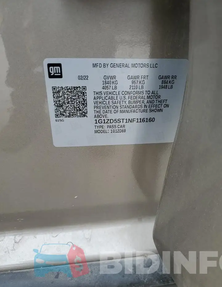 1G1ZD5ST1NF116160 Photo# 12