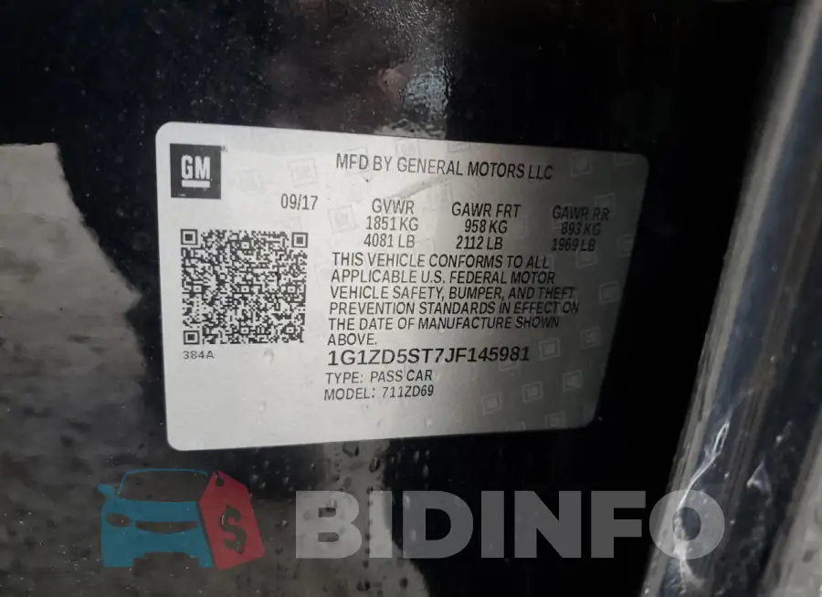 1G1ZD5ST7JF145981 Photo# 12
