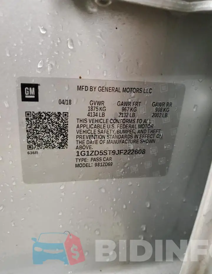 1G1ZD5ST9JF222608 Photo# 12