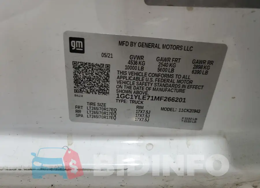 1GC1YLE71MF266201 Photo# 12