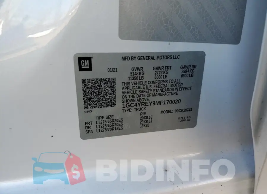 1GC4YREY9MF170020 Photo# 12