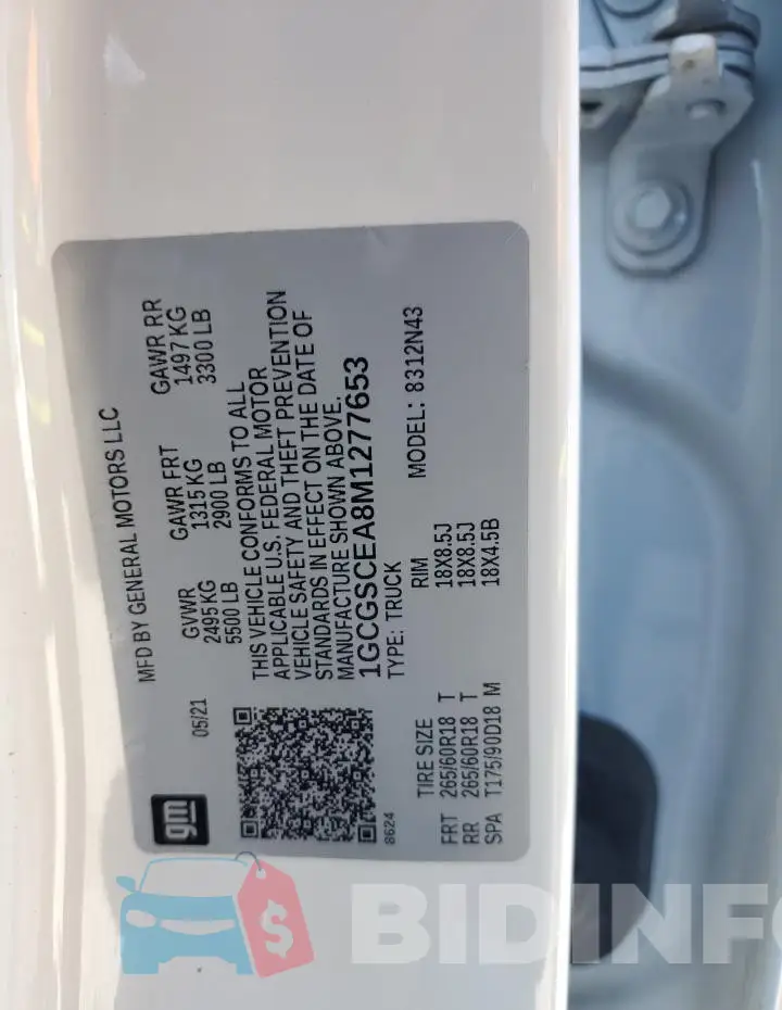 1GCGSCEA8M1277653 Photo# 12