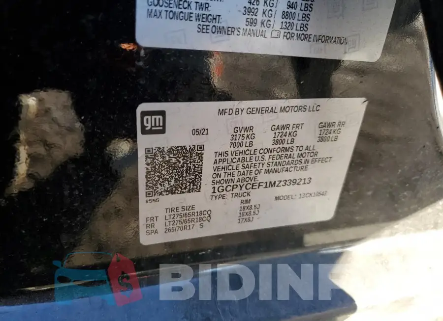 1GCPYCEF1MZ339213 Photo# 12