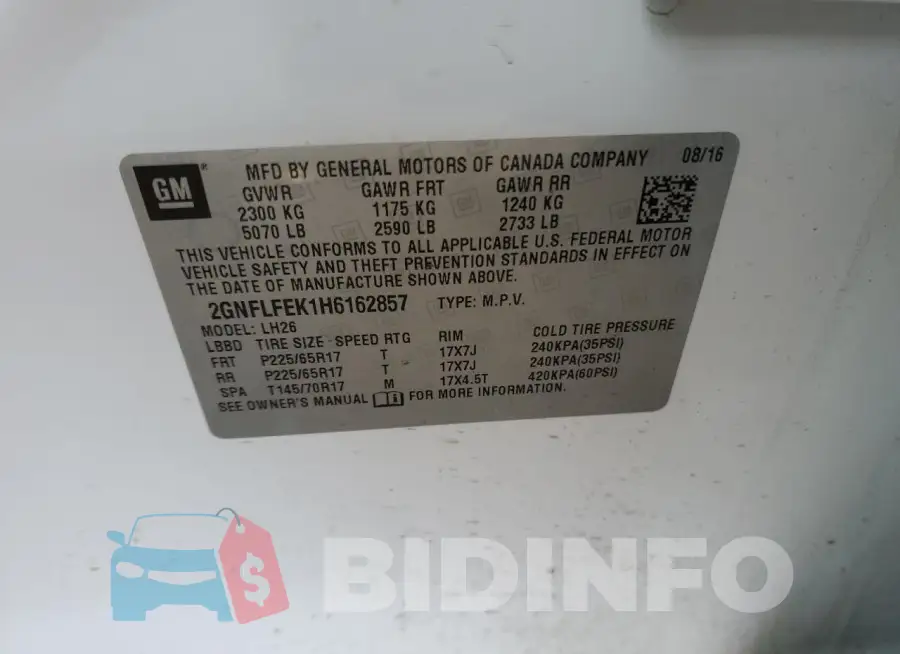 2GNFLFEK1H6162857 Photo# 13