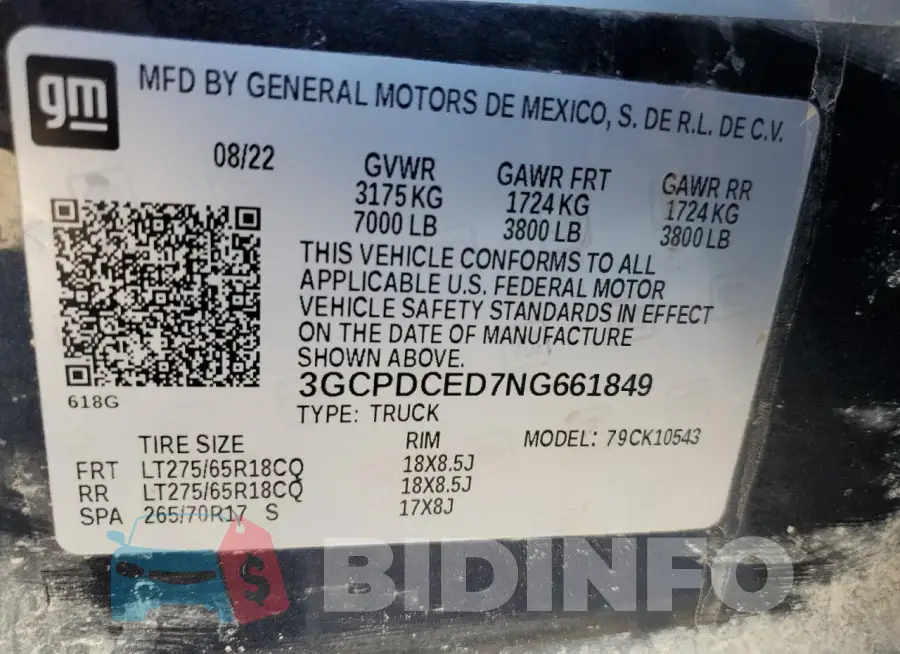 3GCPDCED7NG661849 Photo# 13
