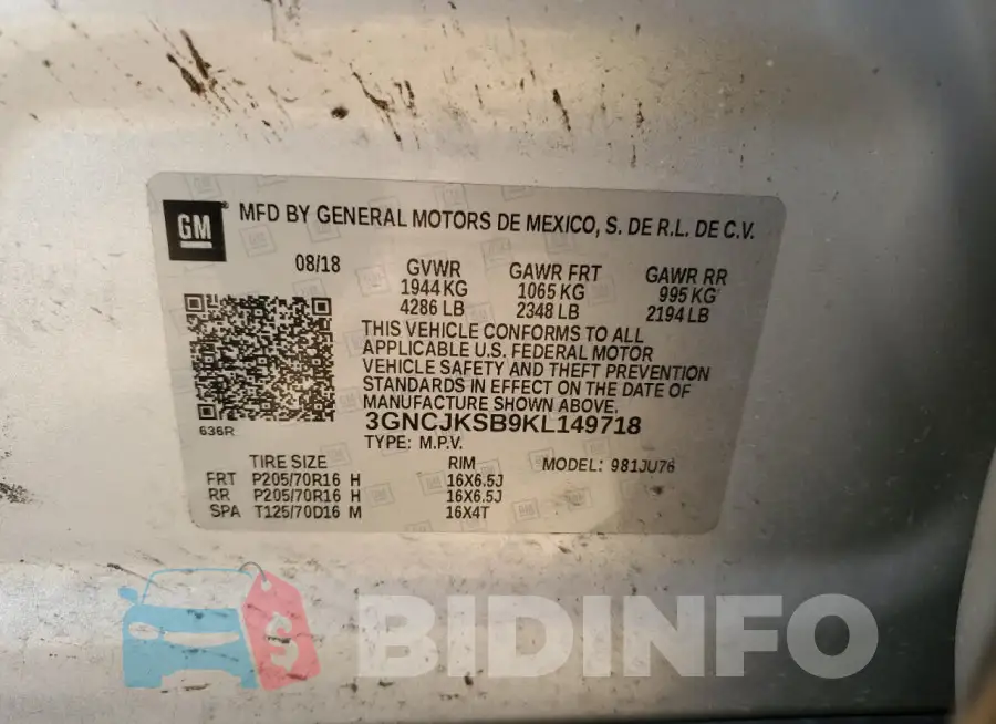 3GNCJKSB9KL149718 Photo# 13