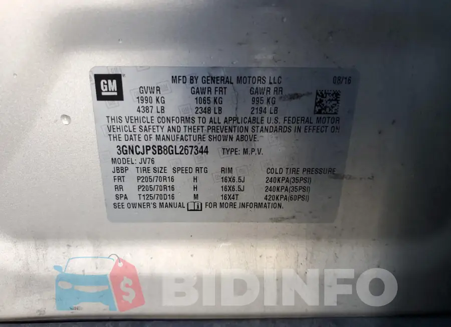 3GNCJPSB8GL267344 Photo# 13