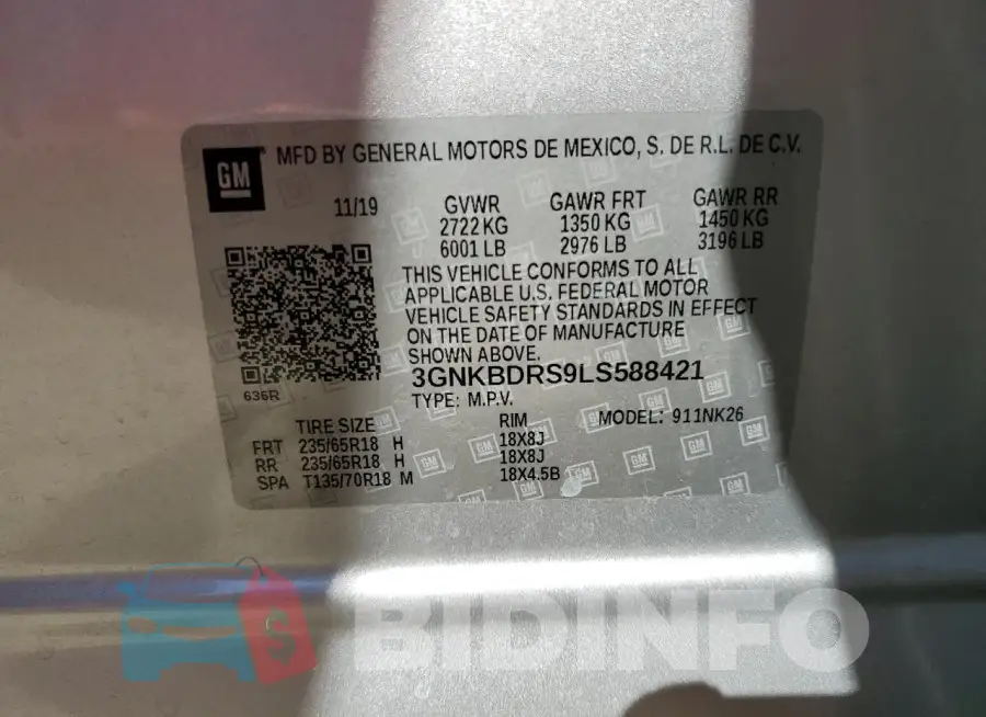 3GNKBDRS9LS588421 Photo# 13