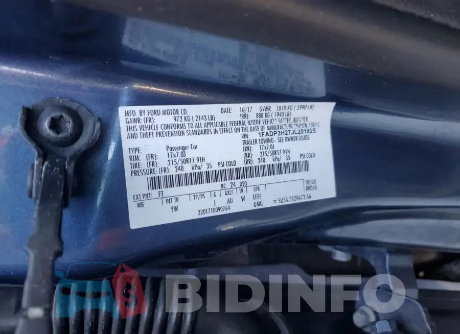 1FADP3H27JL201825 Photo# 12