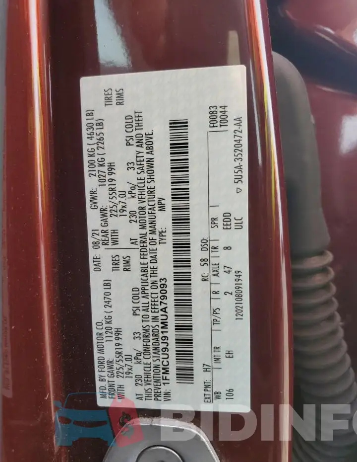 1FMCU9J91MUA79093 Photo# 13