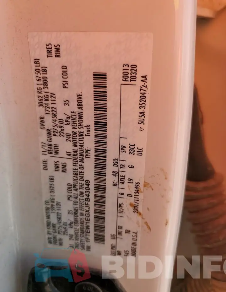 1FTEW1EGXJFB43049 Photo# 12