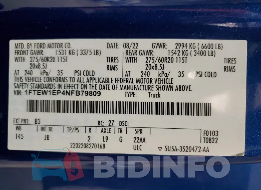 1FTEW1EP4NFB79809 Photo# 12