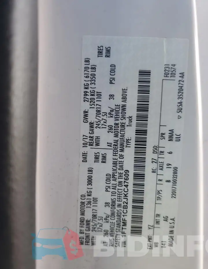 1FTMF1CB2JKC47609 Photo# 13