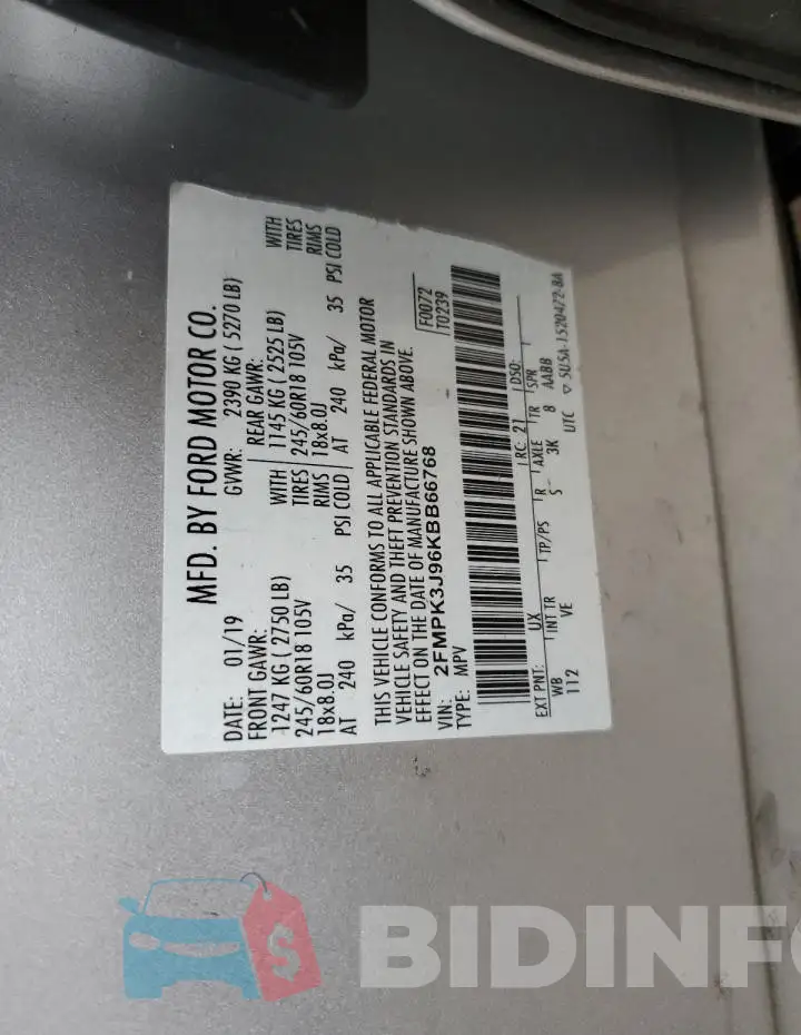 2FMPK3J96KBB66768 Photo# 13